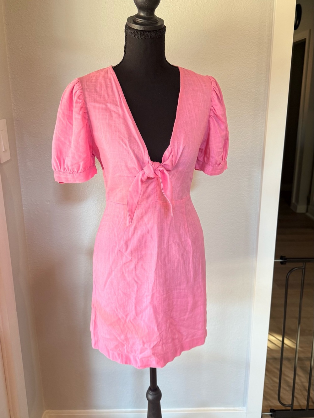 Mi Ami Pink Tie-Front Mini Dress
Size Small